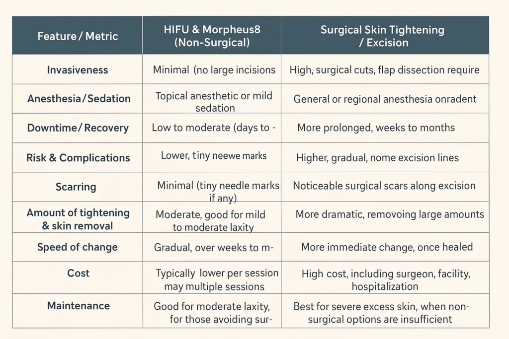 The Science of Skin Tightening 2 Table of skin tightening Deal benefits compared to surgical options